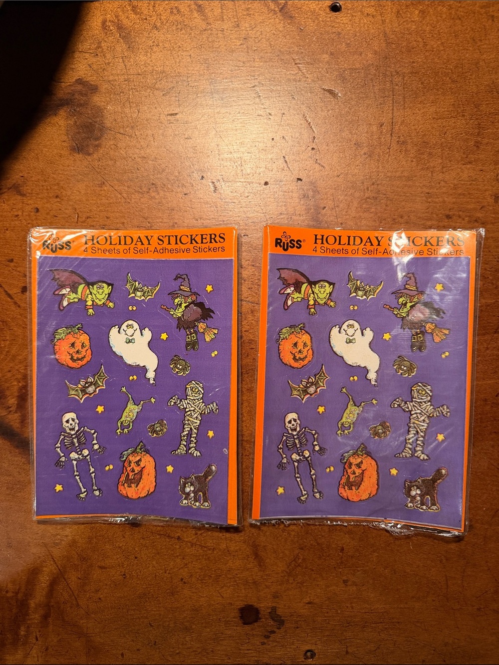Vintage Russ Halloween Sticker Sheets NOS Pair